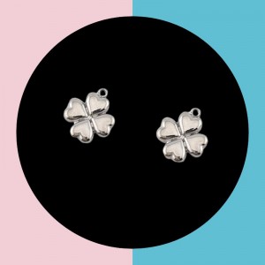 비즈팡 [S3-01-01]써지컬스틸 펜던트 네잎클로버 10x12mm ,1개