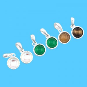 비즈팡 [SVP-26-03]순은펜던트 실버925 콩알 고리형 5x7mm+펜던트고리 목걸이펜던트 ,1개