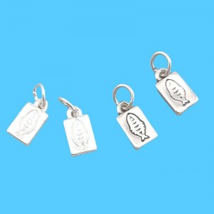 비즈팡 [SVP-26-09]순은펜던트 실버925 사각물고기 고리형 5.5x10mm+O링  ,1개