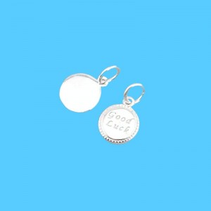 비즈팡 [SVP-26-11]순은펜던트 실버925 굿럭라운드 고리형 7x8mm+O링 별펜던트 ,1개