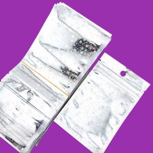 비즈팡 [Z-160-01]지퍼백 오로라 홀로그램 선물포장 7x10cm 별문양 (키링 팔찌포장용) ,1개