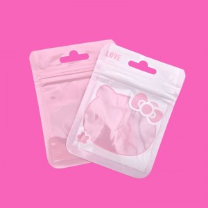 비즈팡 [Z-170-01]지퍼백 핑크고양이지퍼백 귀여운 선물포장 구디백 7.5x10cm ,1개