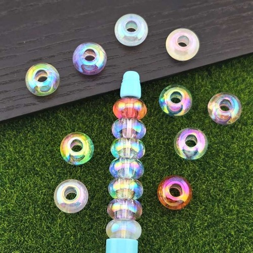 비즈팡 [BG-4-23]볼꾸파츠 아크릴볼 오로라도넛링 13x8mm (내경4.7mm) 볼꾸파츠용 키링용 ,1개