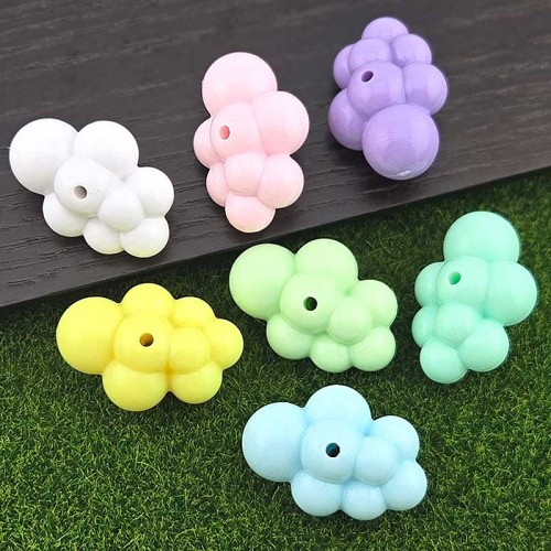 비즈팡 [BG-4-28]볼꾸파츠 아크릴 구름 통과형 (대) 32x15.4mm ( 내경3.4mm) 볼꾸비즈 키링용 ,1개