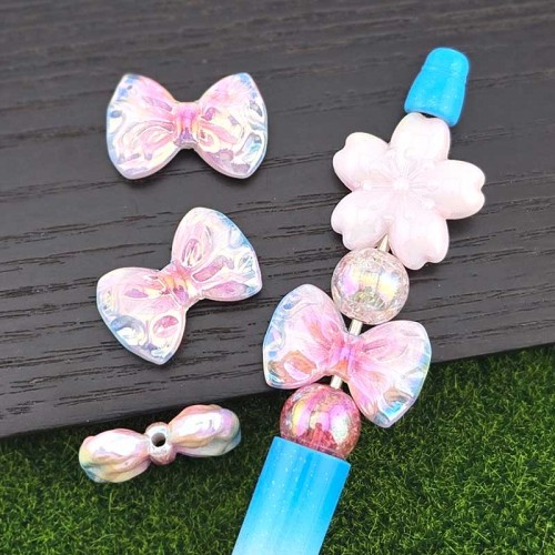 비즈팡 [BG-4-54]볼꾸파츠 아크릴 오로라투톤리본 24x16mm (내경2.4mm) 볼꾸파츠용 키링용 ,1개