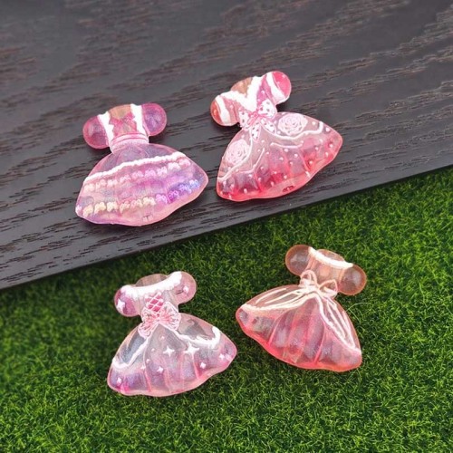 비즈팡 [BG-5-03]볼꾸파츠 아크릴 핑크공주드레스 26x24mm (내경2.9mm) 볼꾸비즈 키링용 ,1개