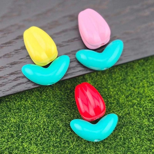 비즈팡 [BG-5-18]볼꾸파츠 아크릴 봉오리튤립꽃+꽃받침 볼꾸비즈 키링용 ,1개