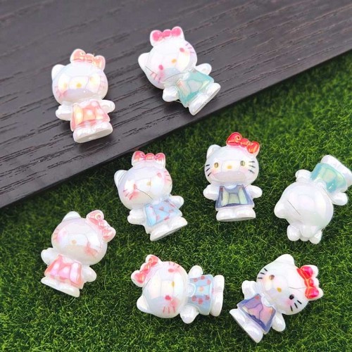 비즈팡 [BG-5-20]볼꾸파츠 아크릴 서있는아기고양이 14x21mm (내경2.3mm) 볼꾸비즈 키링용 ,1개