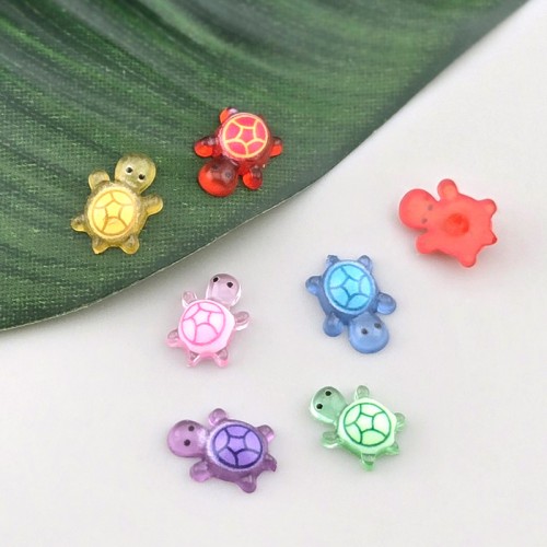 비즈팡 [KC-2-01]아크릴펜던트 컬러미니거북이부착형 8.3x11.6mm (키캡파츠 데코 탑꾸 폰코 포코) ,1개