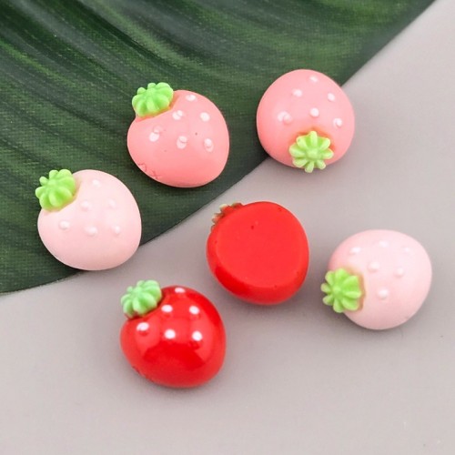 비즈팡 [KC-2-17]아크릴펜던트 동글딸기부착형 13x16mm (키캡파츠 데코 탑꾸 폰코 포코) ,1개