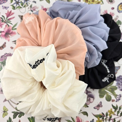비즈팡 [HC-2-01]헤어악세사리 헤어끈 BT쉬폰헤어슈슈 15cm 스크런치 헤어곱창밴드 국내색상 ,1개