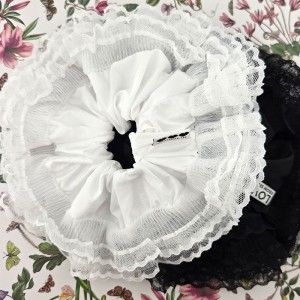 비즈팡 [HC-2-03]헤어악세사리 헤어끈 캉캉레이스헤어슈슈 19cm 스크런치 헤어곱창밴드 국내생산 ,1개