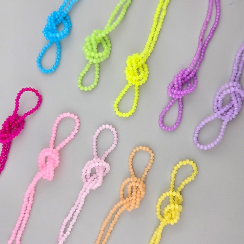 비즈팡 [CR-23-40]크리스탈론델컷 2mm(3.2x2.5mm) 반투명 컬러염색 10color ,1줄(약160개)