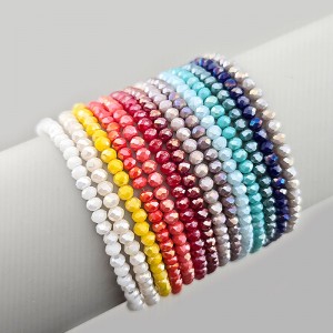 비즈팡 [CR-36-00]크리스탈론델컷 3mm(3.7x3mm) 단색유광펄 불투명유광펄 14color ,1줄(약110개)