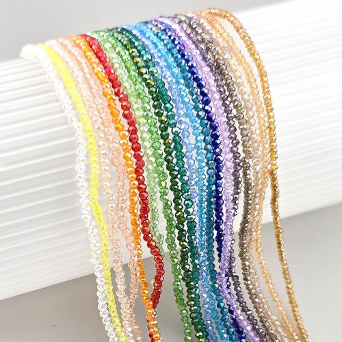 비즈팡 [CR-12-00]크리스탈론델컷 1mm(2.5x2mm) 투명(AB) ,1줄(약150개)