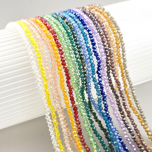 비즈팡 [CR-22-00]크리스탈론델컷 2mm(3.2x2.5mm) 투명(AB) ,1줄(약160개)