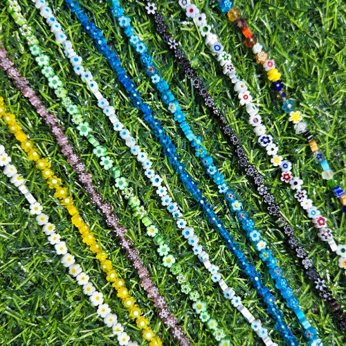 비즈팡 [J6-102-00]베네치아꽃 5.5mm(5~6mm) 10종 모음 ,반줄(18cm)