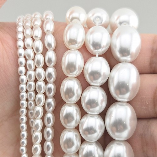 비즈팡 [HP-31-00]핵진주쌀알오벌 2x3/3x4/4x5/4x6/8x10/10x11mm 화이트 ,반줄