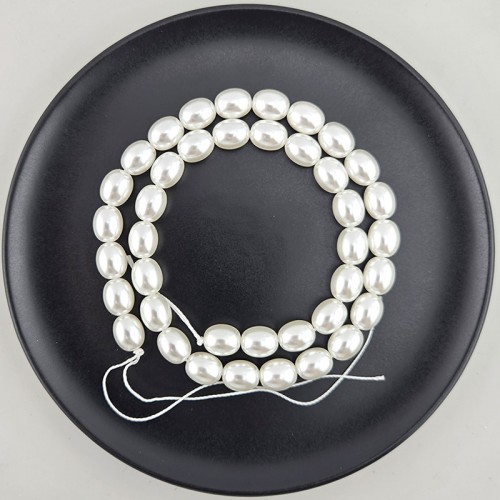 비즈팡 [HP-31-05]핵진주쌀알오벌 8X10mm 화이트 ,반줄