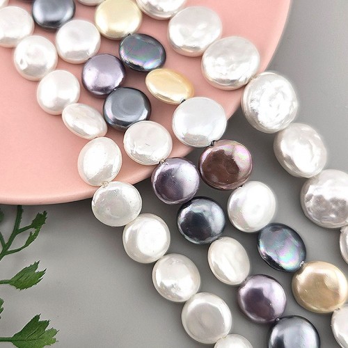 비즈팡 [HP-51-00]핵진주바둑알 12mm 14mm 코인핵진주 4종 모음 ,반줄