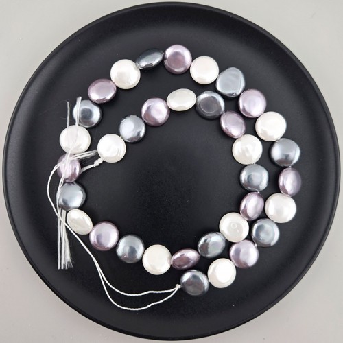 비즈팡 [HP-51-02]핵진주바둑알 12mm 코인핵진주 멀티 ,반줄