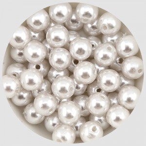 비즈팡 [AP-06-01]아크릴진주 라운드 6mm 화이트 ,1줄(약80개)