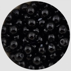비즈팡 [AP-06-03]아크릴진주 라운드 6mm 블랙 ,1줄(약80개)