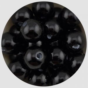 비즈팡 [AP-10-03]아크릴진주 라운드 10mm 블랙 ,1줄(약58개)