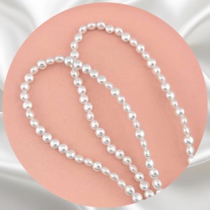 비즈팡 [BP-2-01]아크릴진주바로크 통통바둑알진주 6mm 화이트 (모조담수진주) ,1개