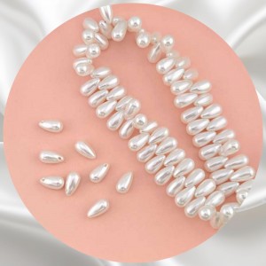 비즈팡 [BP-2-06]아크릴진주바로크 물방울진주 6x12mm 화이트 (모조담수진주) ,1개