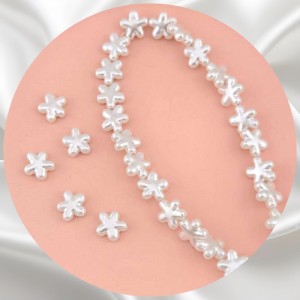 비즈팡 [BP-2-13]아크릴진주바로크 다섯꽃눈꽃진주S 12mm 화이트 (모조담수진주)  ,1개