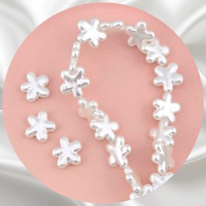 비즈팡 [BP-2-14]아크릴진주바로크 다섯꽃눈꽃진주L 18mm 화이트 (모조담수진주) ,1개