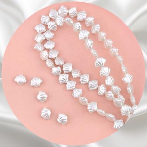 비즈팡 [BP-2-16]아크릴진주바로크 가리비조개진주S 10.5x8.6mm 화이트 (모조담수진주) ,1개