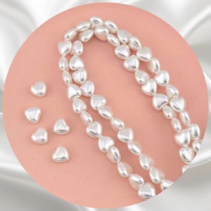 비즈팡 [BP-2-18]아크릴진주바로크 통통하트진주 10mm 화이트 (모조담수진주) ,1개