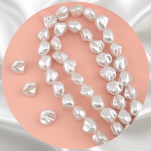 비즈팡 [BP-2-26]아크릴진주바로크 너츠진주 13.5x13mm 화이트 (모조담수진주) ,1개