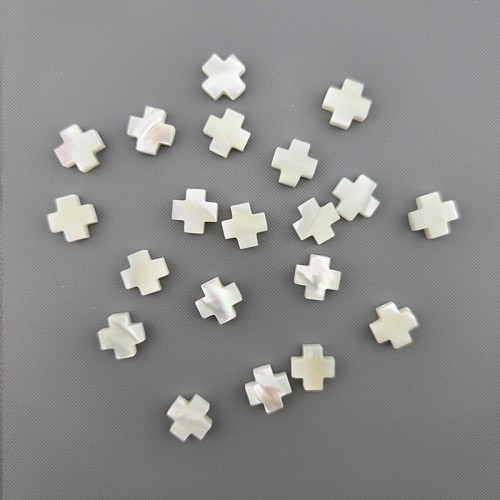 비즈팡 [JG-04-01]자개십자가 정십자가 8mm 화이트 바다패 ,1개