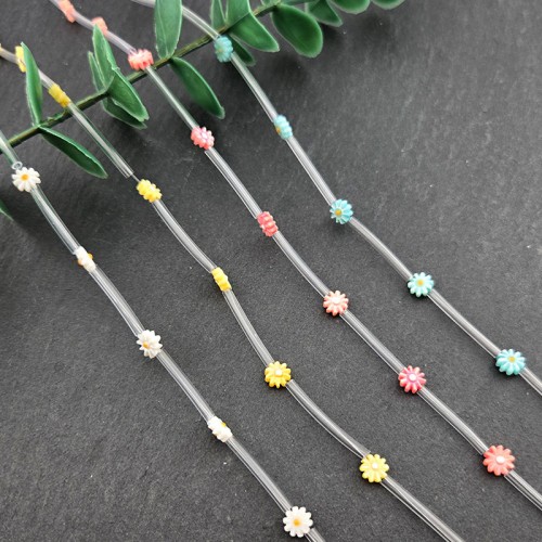 비즈팡 [JG-01-01]자개꽃 데이지꽃 6mm 양면 민물패  4color ,1개