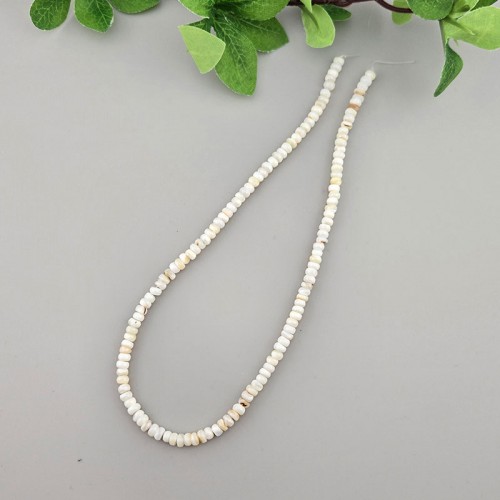 비즈팡 [JG-11-06]자개론델 5mm 민물패 화이트 ,1줄(37cm미만)