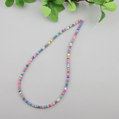 비즈팡 [JG-12-08]자개론델칩스 3mm 민물패 파스텔멀티 ,1줄(37cm미만)