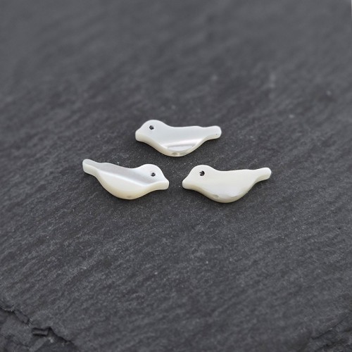 비즈팡 [JG-02-02]자개펜던트 자개새 15x6mm 세로홀  민물패 화이트 ,1개