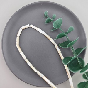 비즈팡 [JG-19-02]자개막대 4x13mm 민물패 화이트베이지 ,반줄(14개)