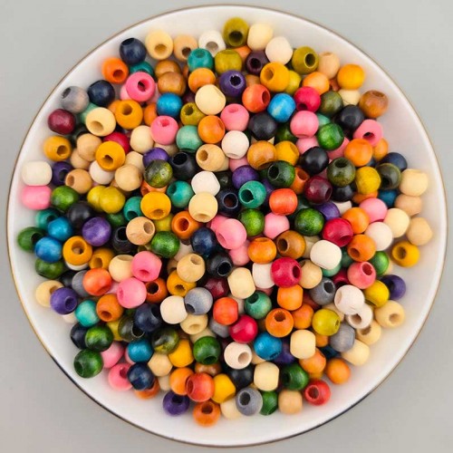 비즈팡 [DW-04-08]우드비즈 라운드 우드볼 나무구슬 8mm 홀대 (내경3mm) 멀티 ,20개