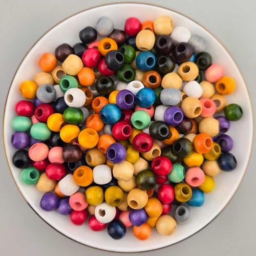 비즈팡 [DW-04-10]우드비즈 라운드 우드볼 나무구슬 10mm 홀대 (내경4mm) 멀티 ,20개