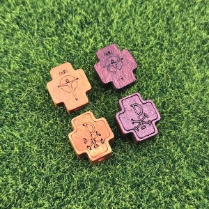 비즈팡 [DW-7-07]카톨릭묵주만들기 우드십자가 자작나무 INRI+XP 직사각십자가 12x14mm ,1개