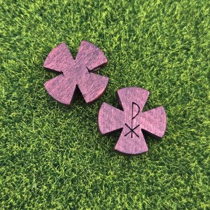 비즈팡 [DW-7-11]카톨릭묵주만들기 우드십자가 자작나무 XP십자가 네잎정십자가 24mm ,1개