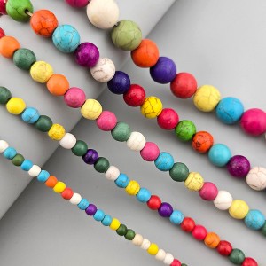 비즈팡 [J3-1-A]원석라운드4/6/8/10/12mm 멀티하울라이트 ,1줄(약36cm)