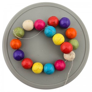 비즈팡 [J3-1-06]원석라운드 12mm 멀티하울라이트 ,1줄(약38cm)