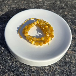 비즈팡 [J2-200-C]원석라운드 4/6/8/10mm 컬러호안석A급 옐로호안석  ,반줄