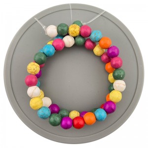 비즈팡 [J3-1-04]원석라운드 8mm 멀티하울라이트 ,1줄(약36cm)