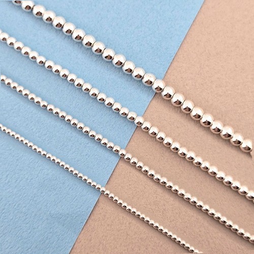 비즈팡 [J1-301-01]원석라운드 2/3/4/6mm 헤머타이트(은도금) ,반줄